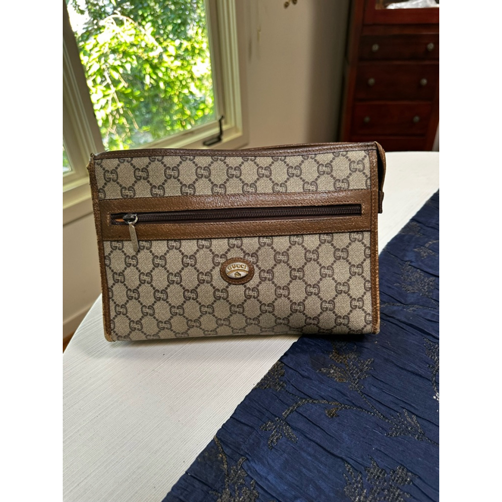 Gucci Plus Beige Brown Vintage Clutch Bag